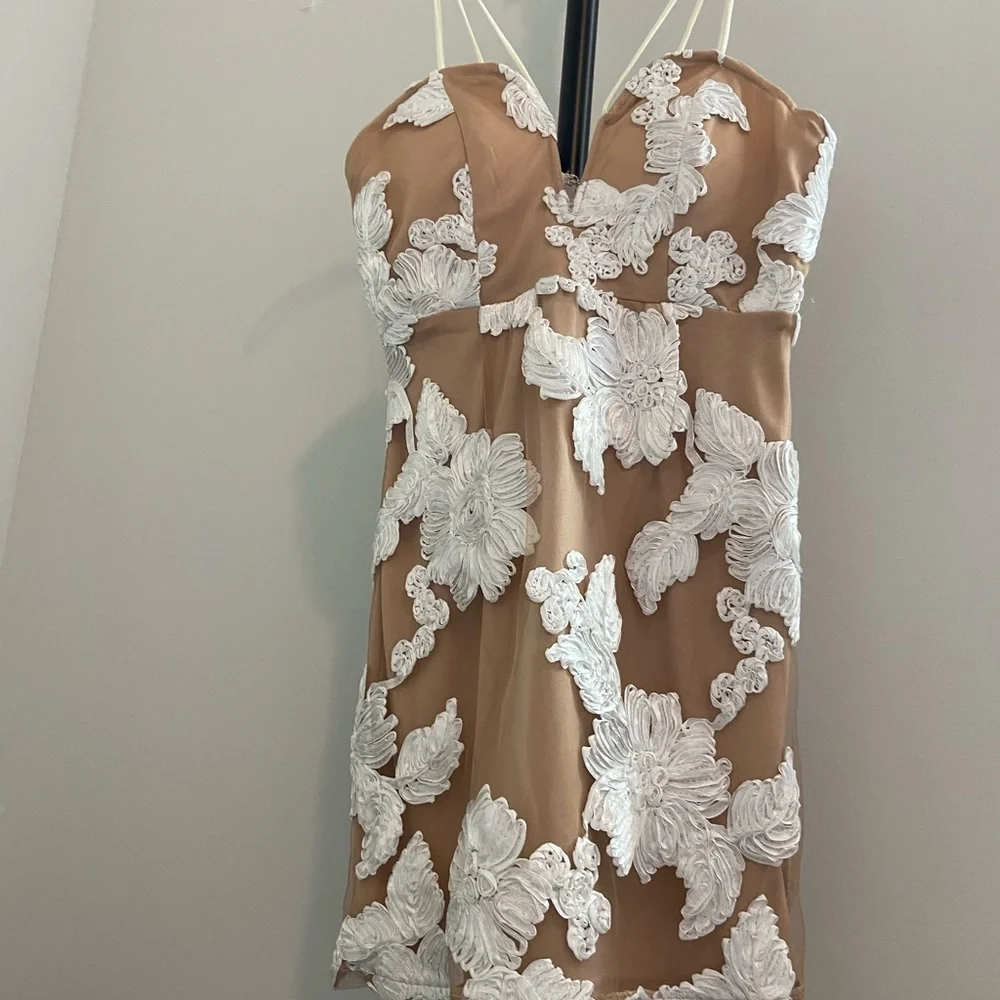 NWT Embroidered Floral Mini Dress - Picture 4 of 6